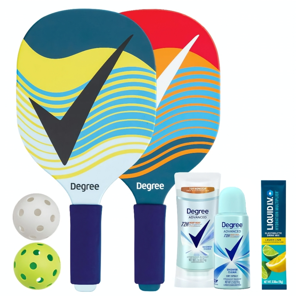 Degree Antiperspirant Deodarant + Dry Spray + Pickleball Set + Liquid IV
